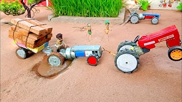 diy tractor stuck in mud | loading new technology | mini science project @HacksPoint keep villa