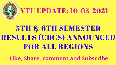 VTU UPDATE : B.E/B.TECH 5th and 6th sem results announced (CSCS) #Shorts