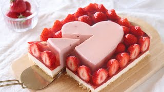 No-Bake Strawberry Cheesecake＊No oven