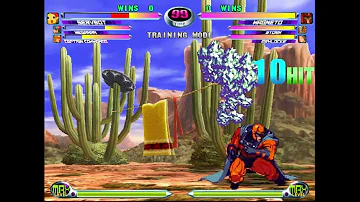 MvC2: Magneto - Throw to 3F to Non-SJ FS Slide Infinite vs Servbot (9 reps) .:1.8.24:.