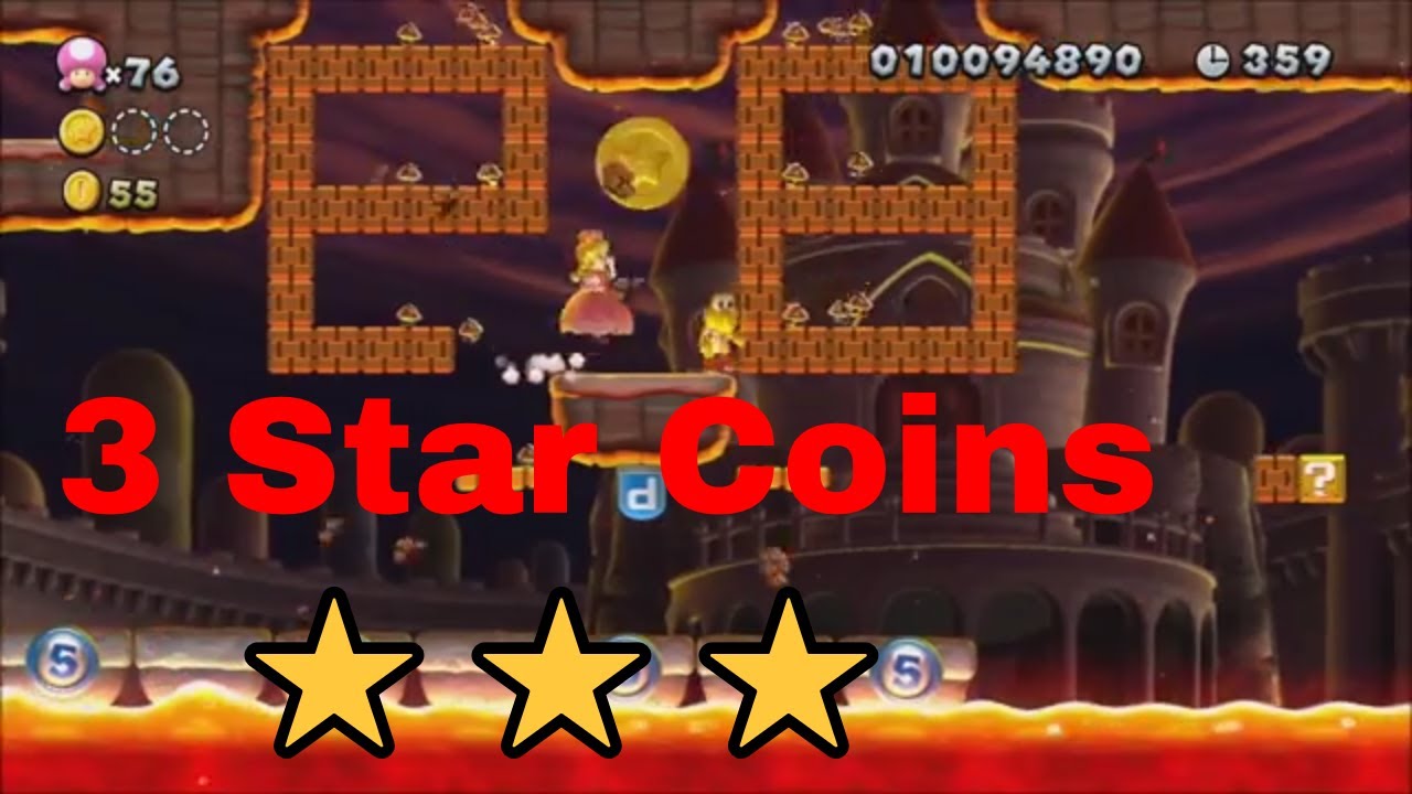 Peach's Castle2 Magma River Cruise 3 Star Coin Guide ⭐⭐⭐ New Super