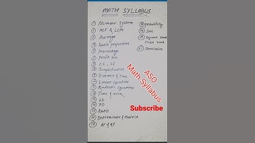 OPSC ASO MATH SYLLABUS #opsc#aso#math#syllabus
