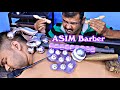 ASIM Barber mix tools ASMR head body massage with triggers and Tingles | 4times neck crack