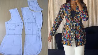 How to draft a notched collar jacket // detailed pattern// beginner friendly