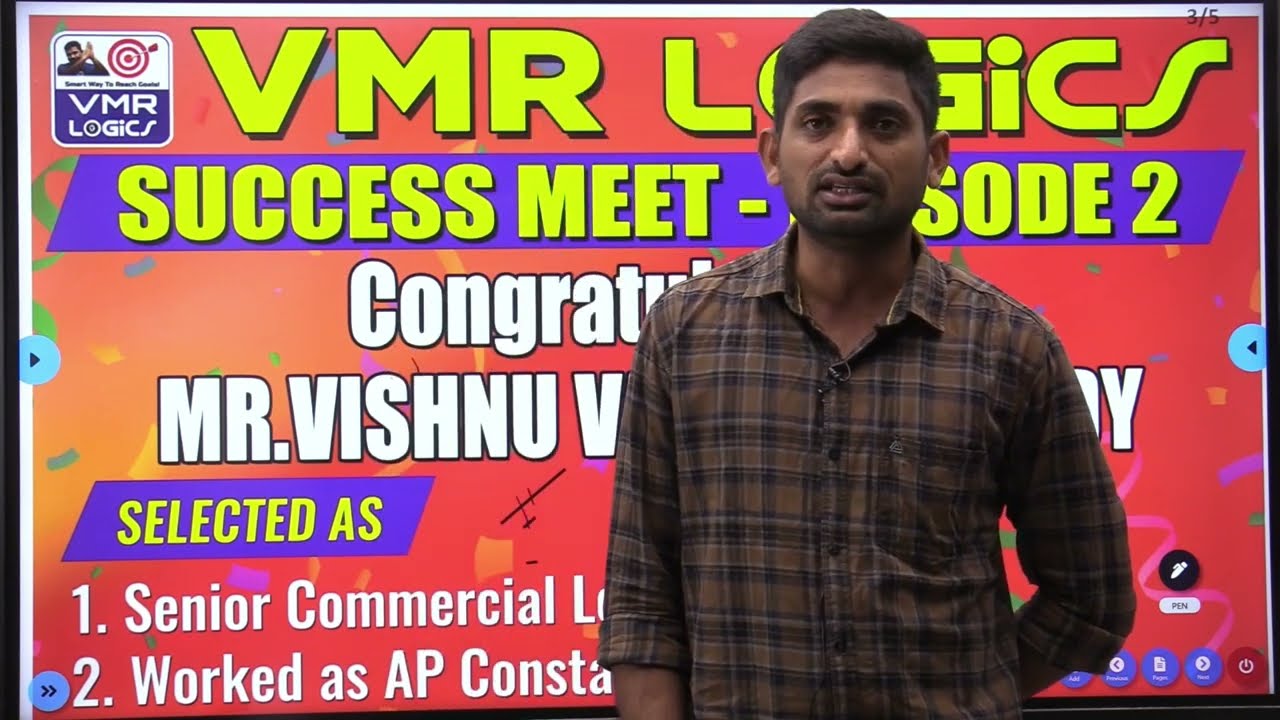 VMR LOGICS STUDENT SENIOR COMMERCIAL LEVEL-5 (RRB NTPC) VISHNU VARDHAN REDDY SUCCESS STORY
