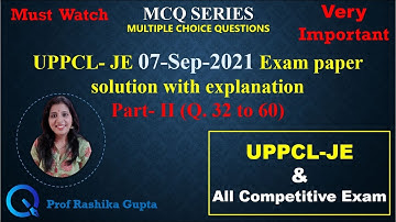 Part- 02 || UPPCL - JE exam 07- Sept-21 Exam paper solution with explanation || Important.