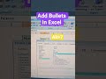 Add bullets#Excel Tips and Tricks#Shorts #Viral#Short video