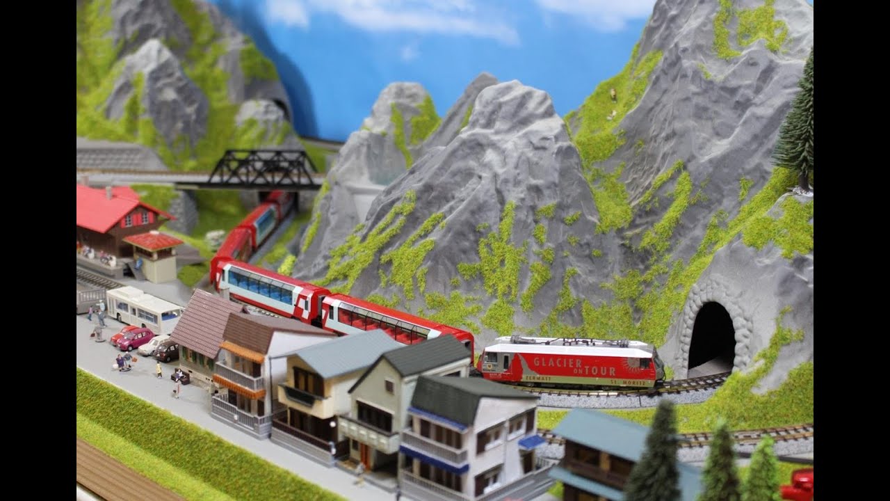 Noch Glacier Express Model Train Layout - YouTube