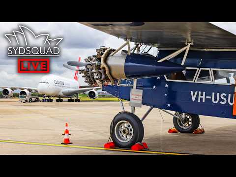 [4K] HARS 'Southern Cross' Fokker FVIIB Replica Lands @ Sydney Airport - ATC Included - 19/3/26