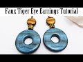 Polymer Clay Project: Faux Blue Tiger Eye Earrings Tutorial