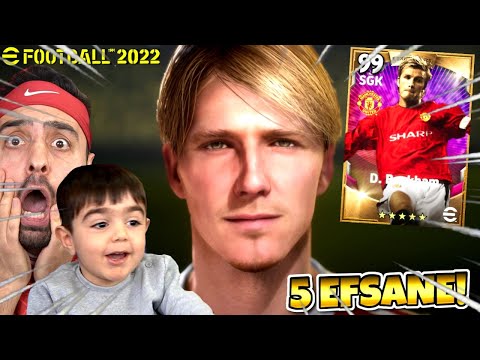 OĞLUM İLK TOP DAN 99 BECKHAM ÇIKARTTI 😱 PES EFOOTBALL 2022 TOP AÇILIMI !