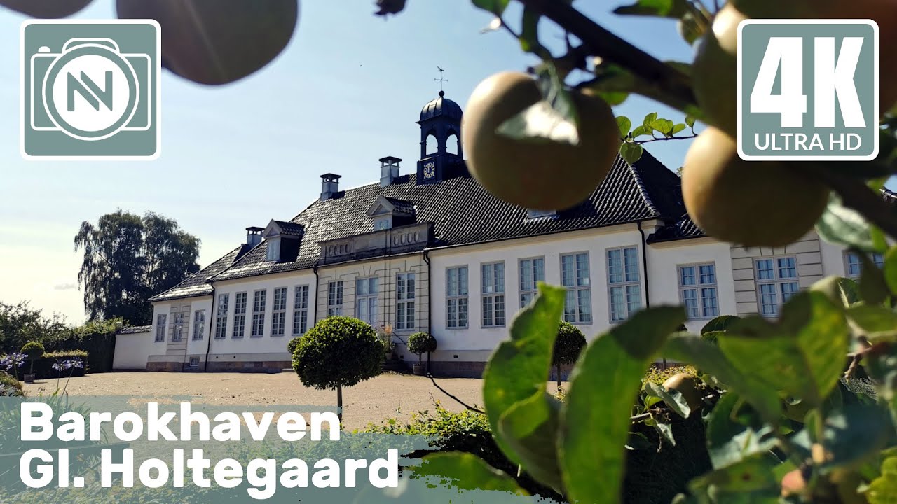4K Virtual Walk - Barokhaven Gl. Holtegaard - A walk in the beautiful baroque garden full of apples🍎