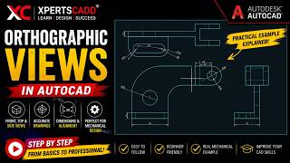 Orthographic Views in AutoCAD #autocad #orthographicdrawing #xpertcadd