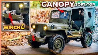 Installing a Heavy Duty Working Winch on RC Military Jeep! 😱🔥 (Live Test) #jjrc #jeep #jjrcjeep #rc