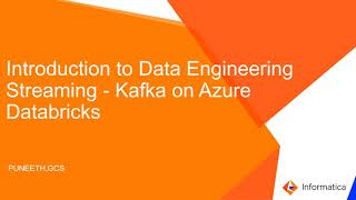 Introduction to Data Engineering Streaming - Kafka on Azure Databricks