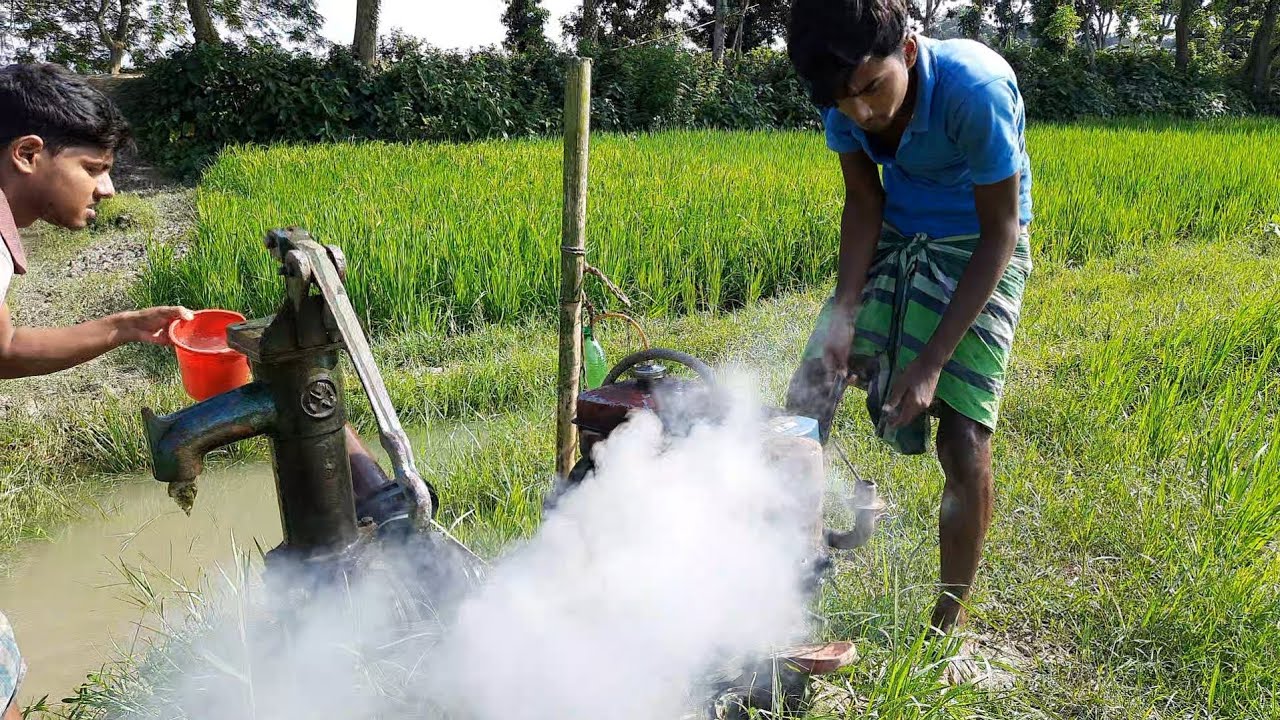 Amazing Style Salo Machine Start Process By Two Village Boy!! New Style Machine Start.