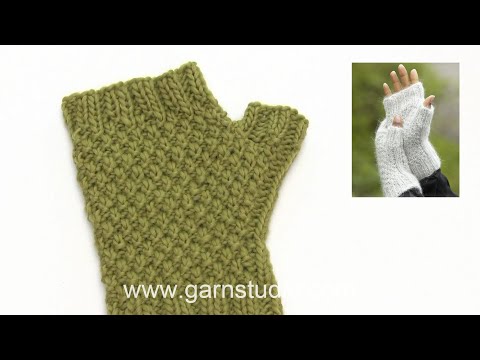 Comment tricoter les chauffe-poignet avec double point de riz dans DROPS 173-10
