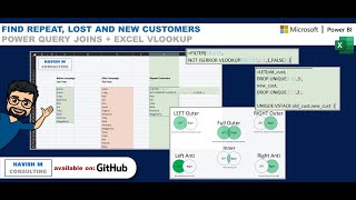 All, New, Lost, Repeat Customers using VLOOKUP and Joins