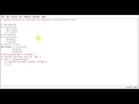 Python Program to multiply two matrices using nested loops