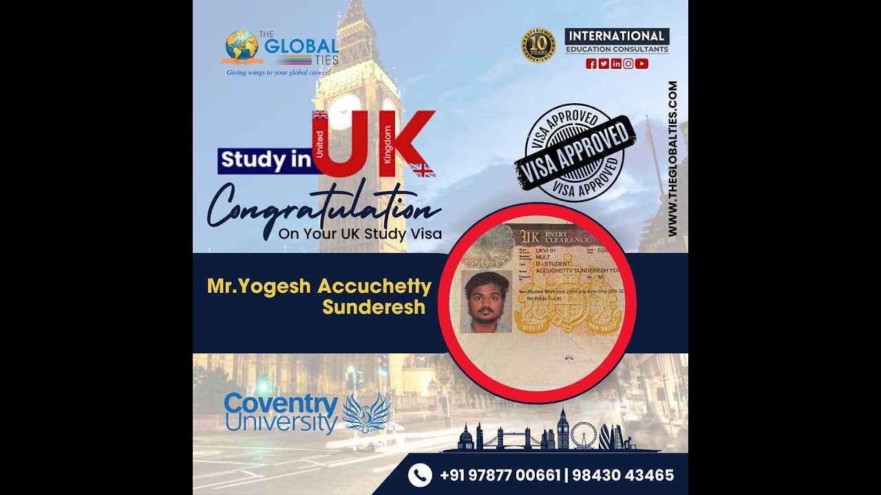 Mr. Yogesh | UK Student Visa Success | Coventry University, UK | The Global Ties