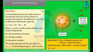 CLASS 12TH |  PHYSICS | Nuclei  | ENGLISH MEDIUM | #meritoriouslearning