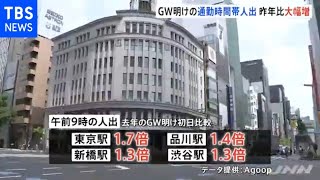 ＧＷ明け６日の人出 宣言前より減少も去年より大幅増