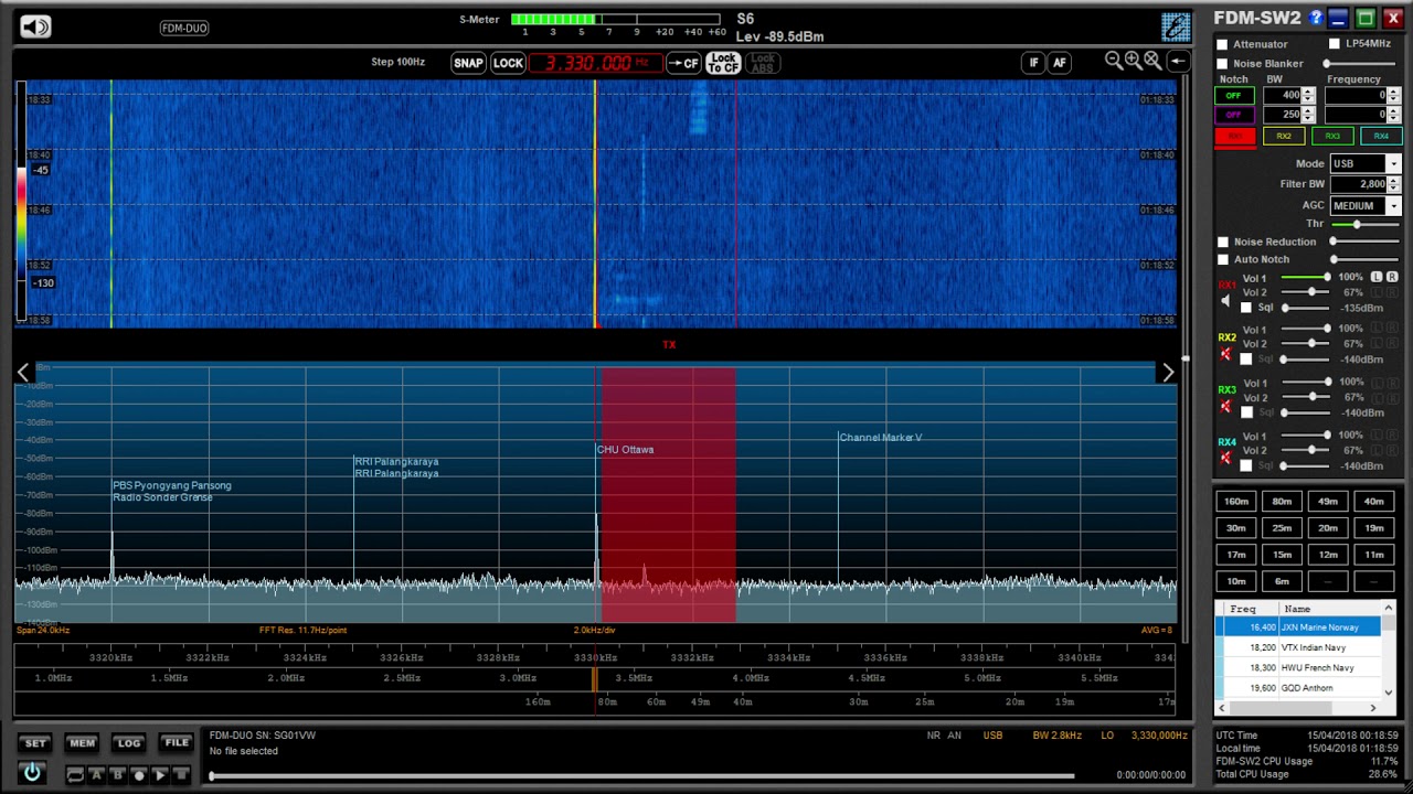 CHU Canada 3330 kHz, Ottawa, amazing signal in Oxford UK with voice announcements