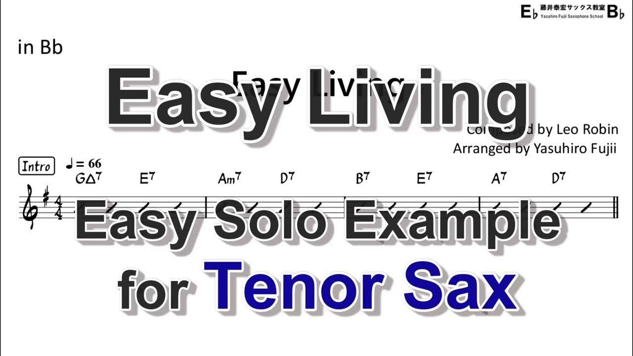 Easy Living Easy Solo Example for Tenor Sax YouTube