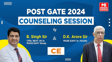 Post GATE Counseling Session 2024 | Civil Engineering | By MADE EASY Experts