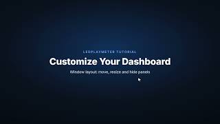Full 05 LedPlayMeter Customize the Dashboard Window Layout Update