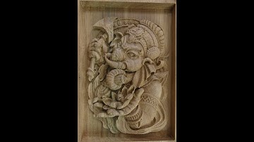 Ganesha Engraving on Teakwood - Short Version - CXC3 Mighty