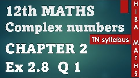 12th maths exercise 2.8 question 1 | TN class 12 maths | chapter 2 | hiba maths