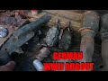 WEAPONS AND AMMUNITION IN A WWII GERMAN DUGOUT/ WWII METAL DETECTING