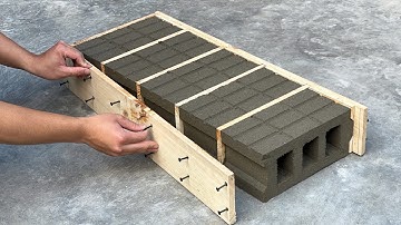 Casting Cement Bricks With Joints From Cement Pallet Mold - Creating Beautiful Patterns