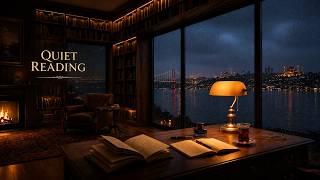 Istanbul Bosphorus Luxury Library Rain Ambience – Reading, Focus & Soft Jazz screenshot 4