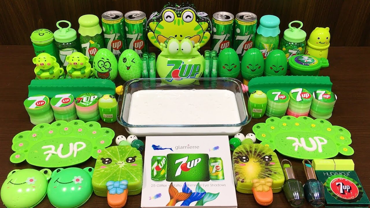 Series Green 7UP Slime ! Mixing Random Things into GLOSSY Slime ! Satisfying Slime Videos 