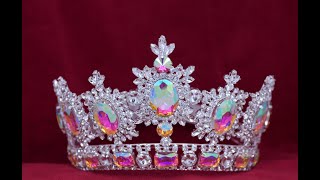 Rhinestone Adjustable Contoured Royal Premium Silver Crown