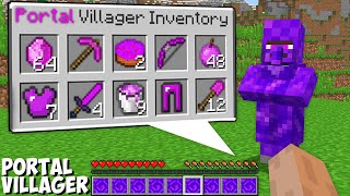 How TO OPEN INVENTORY OF SECRET PORTAL VILLAGER in Minecraft ! NEW MOB ITEMS !