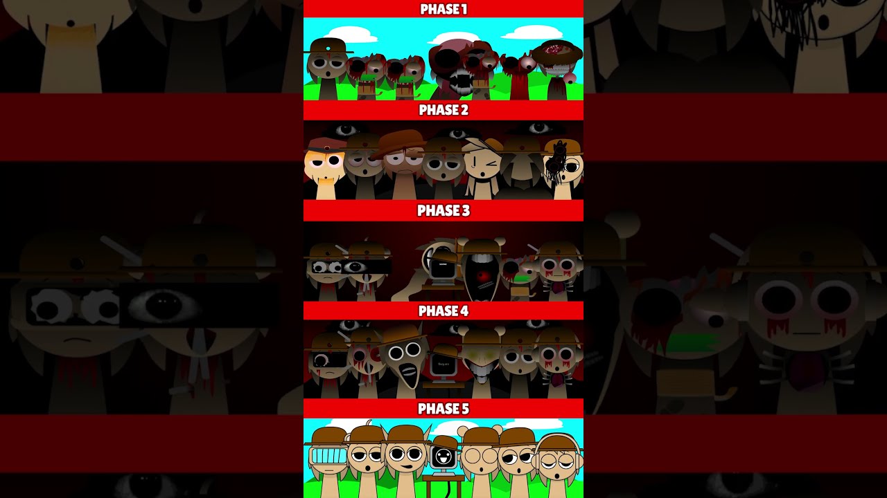 Incredibox Sprunki Phase 1 VS 2 3 4 5 MIX VERSION 