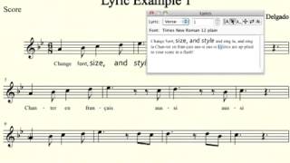 Lyrics in Finale 2011