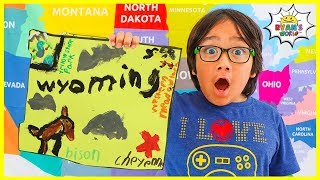 learn us states and capital for kids wyoming with painting and coloring