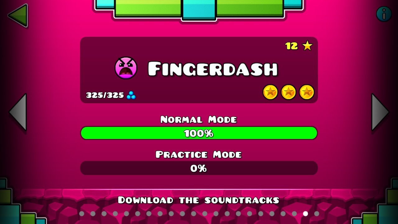 GEOMETRY DASH 2.1 - "FingerDash" By RobTop 100% COMPLETE (All Coins) | BlasterGamesBG