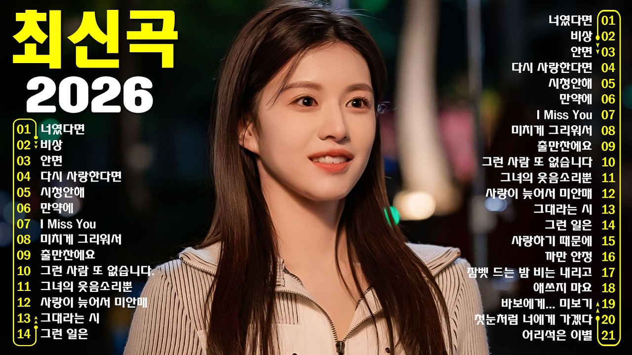 1990~2026 한국 발라드 명곡 모음 🎶 하루 종일 듣기 좋은 광고없는 발라드 추천 | 김범수, 임창정, 박효신, 성시경, 백지영, 더원, 태연, 에일리, 찬열, 펀치, 다비치