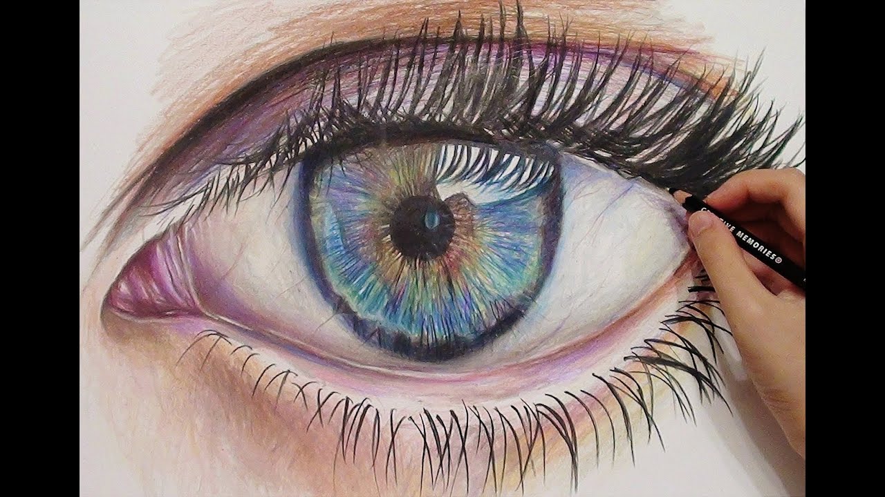 Drawing Realistic Eyes Colored Pencil - pencildrawing2019