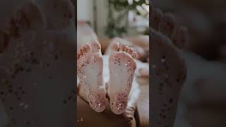 Fashion And Beauty. Glittered Feet.