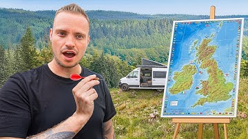 Gooi een pijltje naar een kaart en kampeer waar het ook landt!