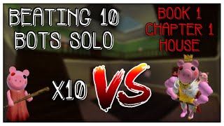 Beating 10 Bots Solo House in Piggy Roblox