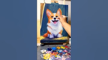 Draw a Cute Puppy 🐶 #huyhoihoaart #acrylicpainting