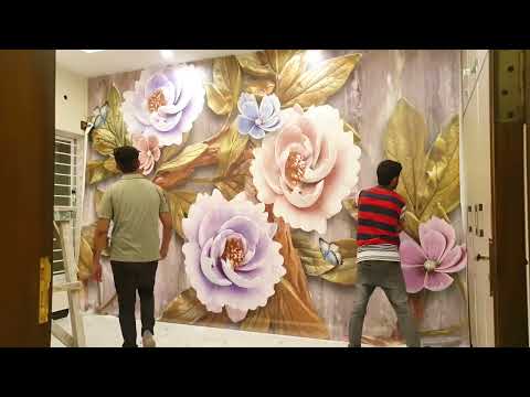 how to install flex wallpaper step by step | 3d wallpaper new design for bedroom | 3d