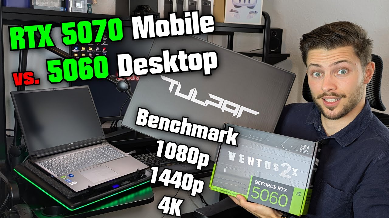 RTX 5070 Mobile vs. 5060 Desktop Grafikkarte 🔥😲 Tulpar T6 Gaming Laptop 1080p 1440p 4K GPU Benchmark